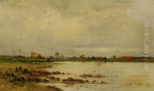 Landschaft Mit Gewasser by Pierre Emmanuel Eugene Damoye