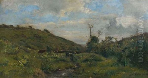 Paysage A La Riviere by Pierre Emmanuel Eugene Damoye