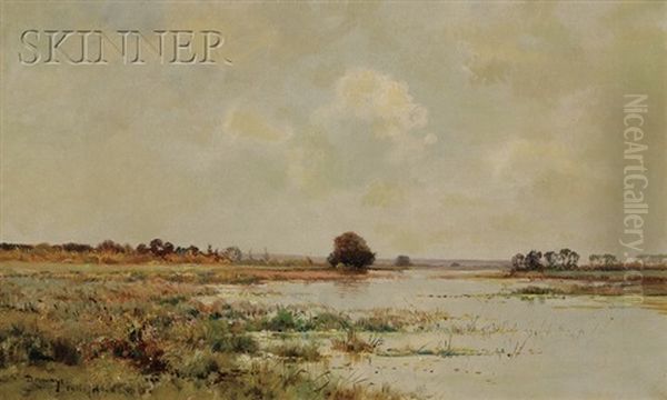 Marais A Arleaux Oil Painting by Pierre Emmanuel Eugene Damoye