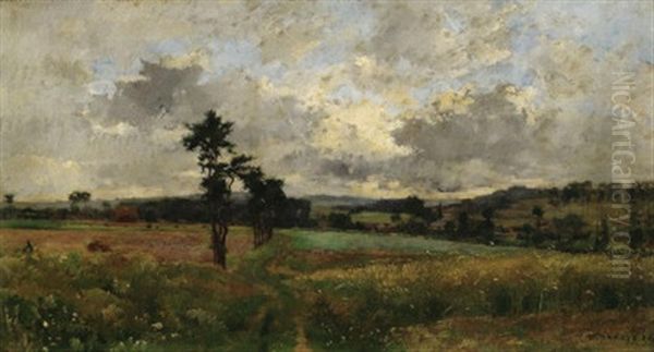 Franzosische Sommerlandschaft by Pierre Emmanuel Eugene Damoye