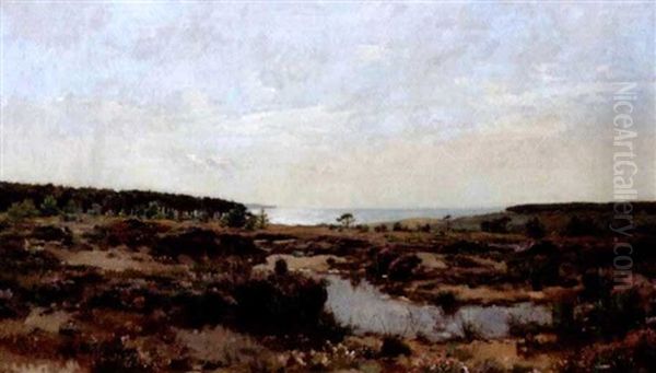 Landscape In Brittany Oil Painting by Pierre Emmanuel Eugene Damoye