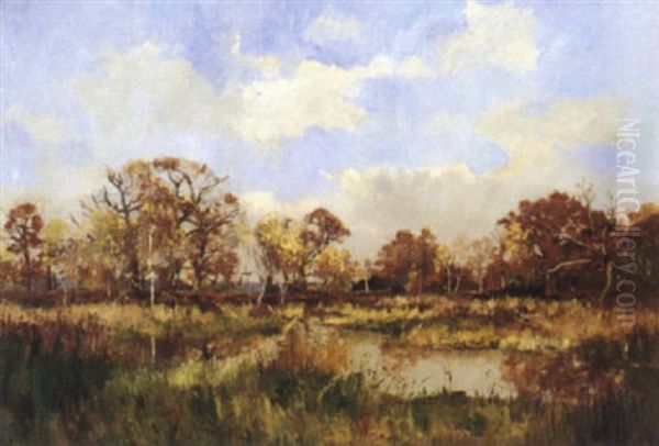 Paysage De Sologne Oil Painting by Pierre Emmanuel Eugene Damoye