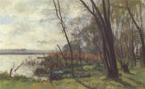 Flusslandschaft by Pierre Emmanuel Eugene Damoye