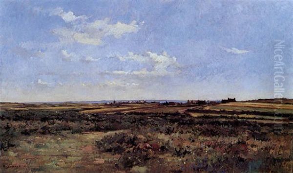 Meadow In Brittany Oil Painting by Pierre Emmanuel Eugene Damoye