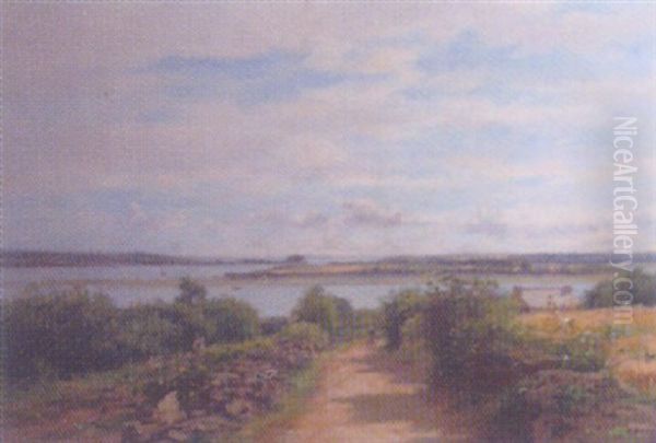 An Estuary Scene by Pierre Emmanuel Eugene Damoye