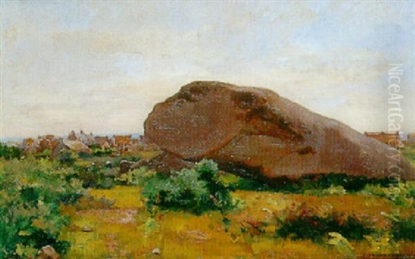 Paysage Breton Au Dolmen Oil Painting by Pierre Emmanuel Eugene Damoye