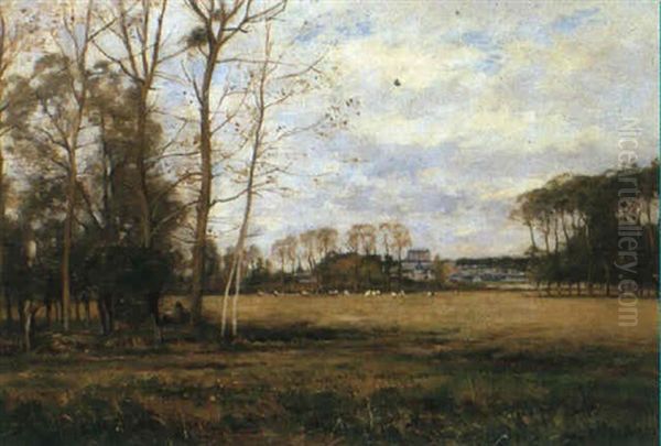 Landschaft In Frankreich Oil Painting by Pierre Emmanuel Eugene Damoye