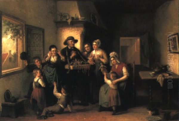 The Peddler's Wares Oil Painting by Jan Jacobus Matthijs Damschroeder