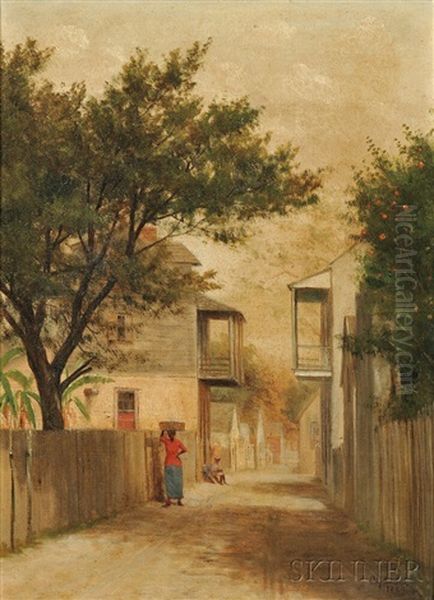 Street Scene, St. Augustine, Florida Oil Painting by Charles Edmund Dana