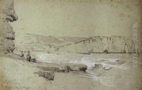 View Of Dieppe (+ 11 Others; 12 Works, Various Sizes) Oil Painting by William Parsons Winchester Dana