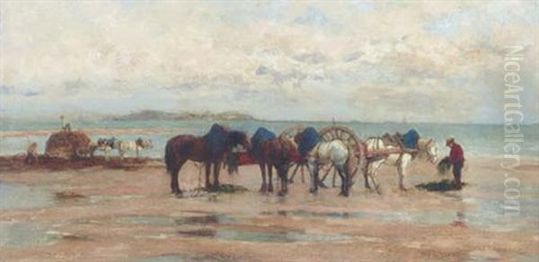 The Seaweed Gatherers Oil Painting by William Parsons Winchester Dana