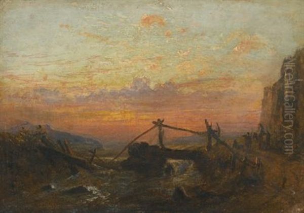 The Broken Bridge Oil Painting by Francis Danby