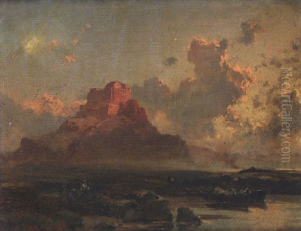 A Coast Scene With A Castle Oil Painting by Francis Danby