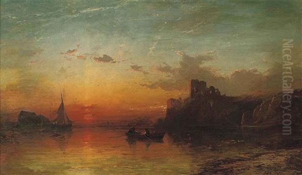 Sunset, Scarborough Oil Painting by James Francis Danby