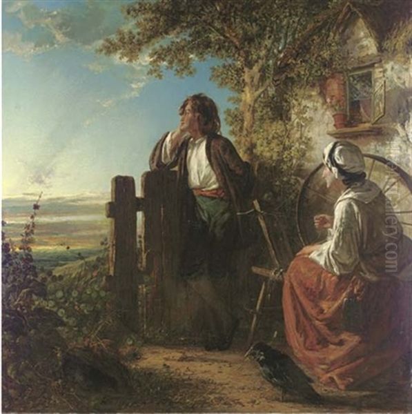 The Young Homemakers Oil Painting by James Francis Danby