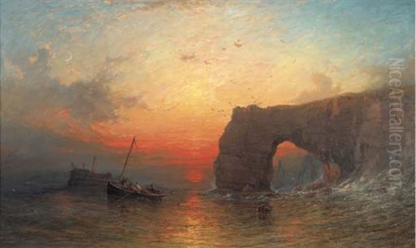 Investigating The Derelict At Dusk Oil Painting by James Francis Danby