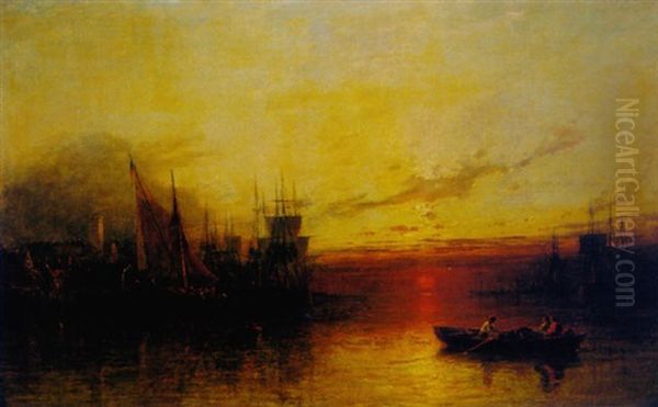 On A Calm At Eventide Oil Painting by James Francis Danby