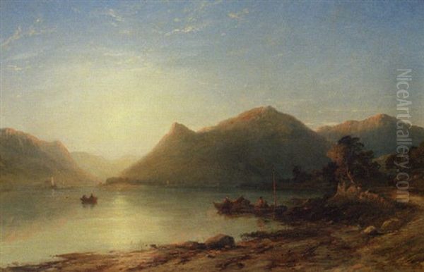 Highland Ferry Oil Painting by James Francis Danby