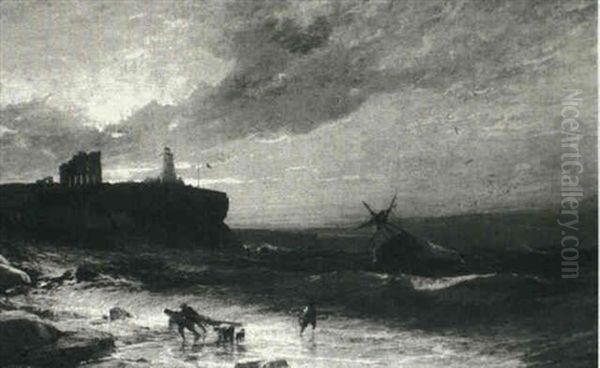 Shipwreck Off Tynemouth Oil Painting by James Francis Danby