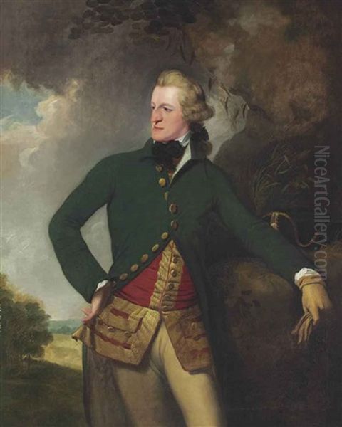 Portrait Of A Gentleman, Traditionally Identified As Mr. John Tomlinson, Three-quarter-length, A Landscape Beyond Oil Painting by Nathaniel Dance Holland (Sir)