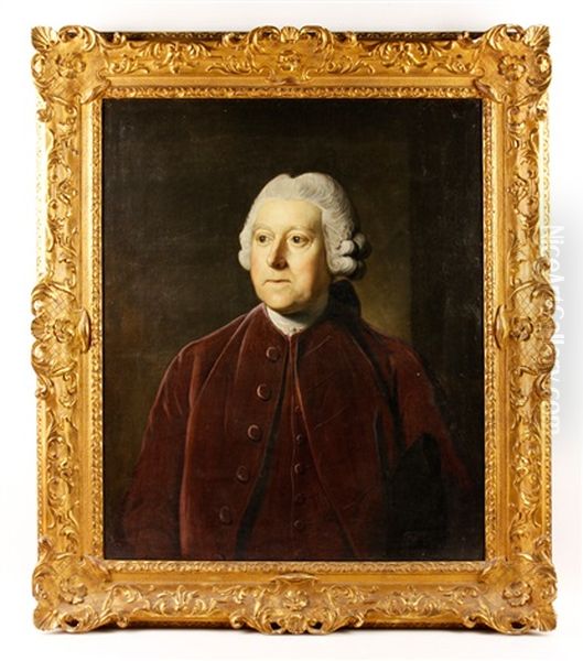 Portrait Of Sir Charles Pinfold, Bust-length, Wearing Brown Coat And White Cravat Oil Painting by Nathaniel Dance Holland (Sir)