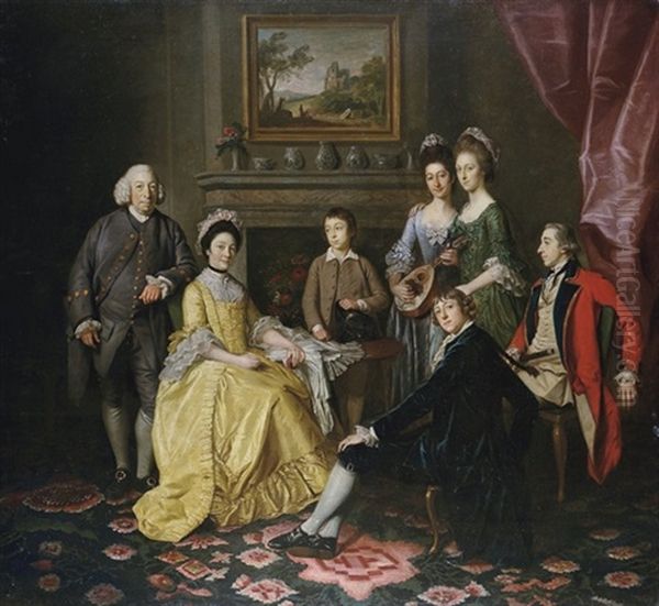 Group Portrait Of Sir James And Lady Hodges And Their Family Oil Painting by Nathaniel Dance Holland (Sir)