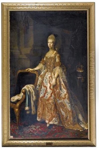 Portrait Of Queen Charlotte, Wife Of King George Iii Oil Painting by Nathaniel Dance Holland (Sir)