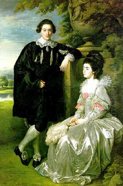 Portrait Of A Gentleman With His Wife ( William Henry Cavendish, 3rd Duke Of Portland And Dorothy Cavendish?) Oil Painting by Nathaniel Dance Holland (Sir)