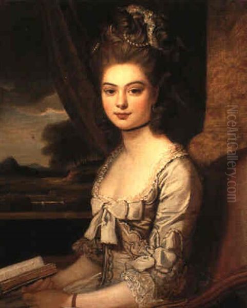 Portrait Of Miss Hill Oil Painting by Nathaniel Dance Holland (Sir)