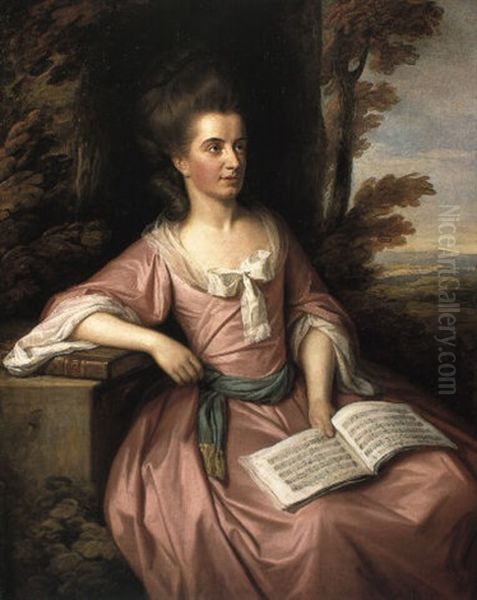 Portrait Of Martha Ray In Pink Dress Oil Painting by Nathaniel Dance Holland (Sir)