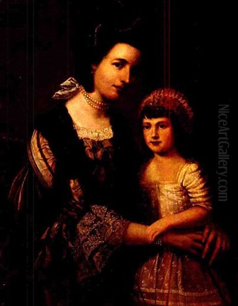 Mother And Child Oil Painting by Nathaniel Dance Holland (Sir)