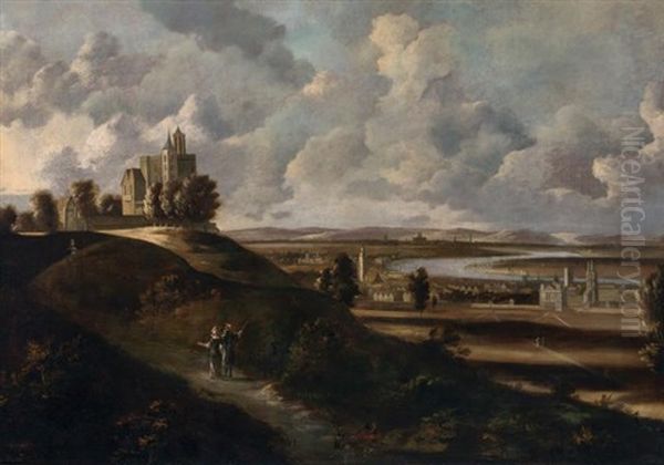 A View Of Greenwich Palace Oil Painting by Hendrick Danckerts