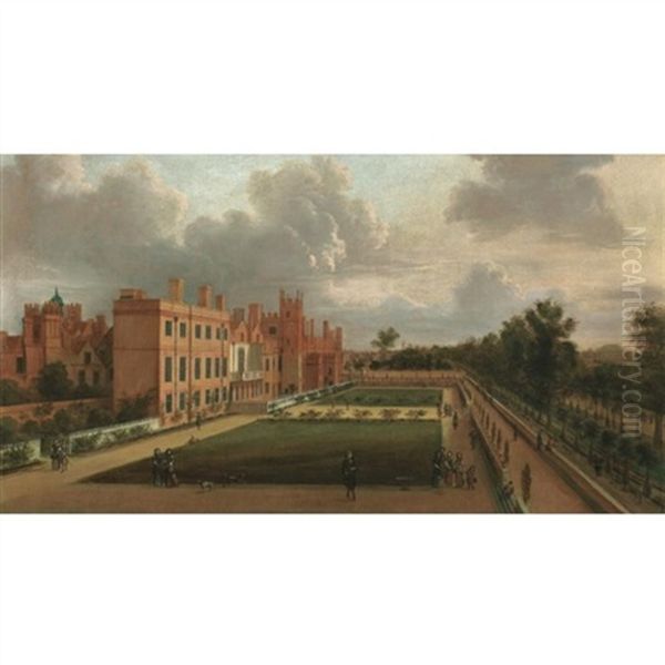 A View Of St. James's And The Gardens Overlooking St. James's Park From The South West Oil Painting by Hendrick Danckerts