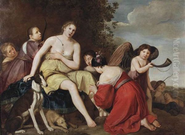 Diana And Her Nymphs Preparing For Hunt Oil Painting by Johan Danckerts