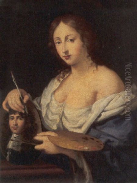 Ritratto Di Pittrice Oil Painting by Cesare Dandini