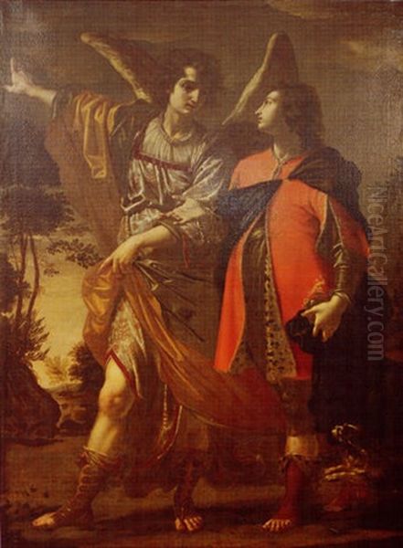 Tobias And The Angel Oil Painting by Cesare Dandini