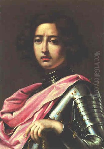 A Youth In Armour Oil Painting by Cesare Dandini