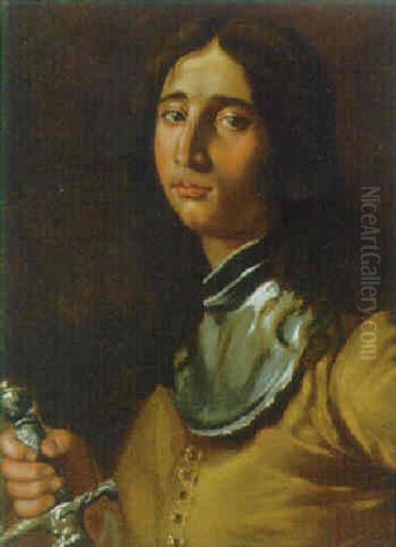 A Soldier Holding A Sword Oil Painting by Cesare Dandini