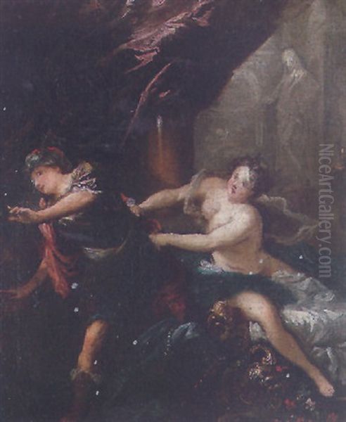 Joseph And Potiphar's Wife Oil Painting by Pietro Dandini