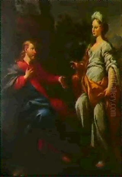 Le Christ Et La Samaritaine Oil Painting by Pietro Dandini