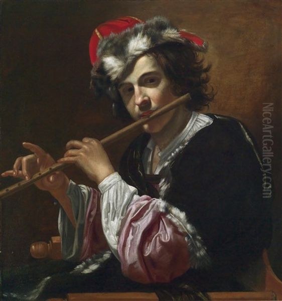 Der Flotenspieler Oil Painting by Vincenzo Dandini