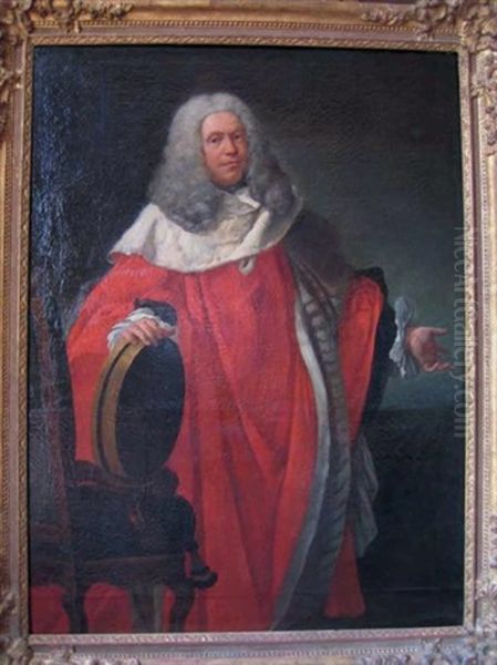 Portrait D'andre Elzeard D'arbaud (1697-1744), Premier Conseiller Et President A Mortier Au Parlement De Provence Oil Painting by Michel Francois Dandre-Bardon