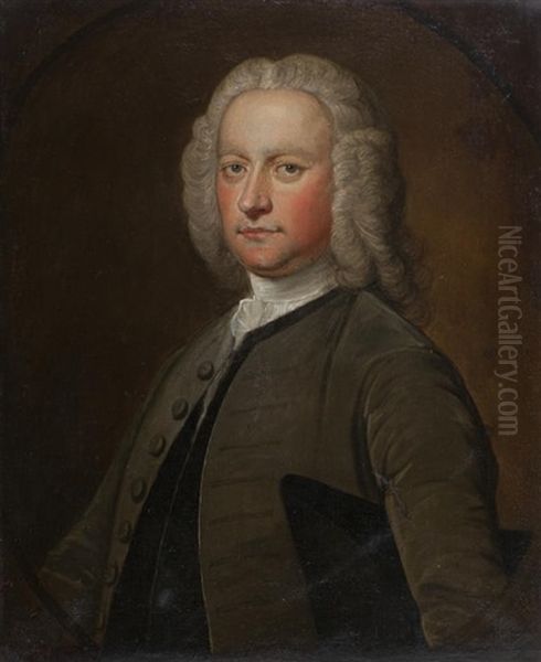 Portrait Of A Man In A Lace Cravat Oil Painting by Bartholomew Dandridge