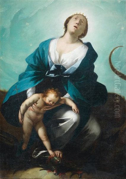 The Madonna Of The Apocalypse With Child Oil Painting by Giovanni Stefano Danedi