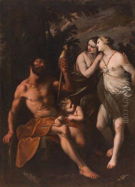 Hercules And Omphale Oil Painting by Giovanni Stefano Danedi