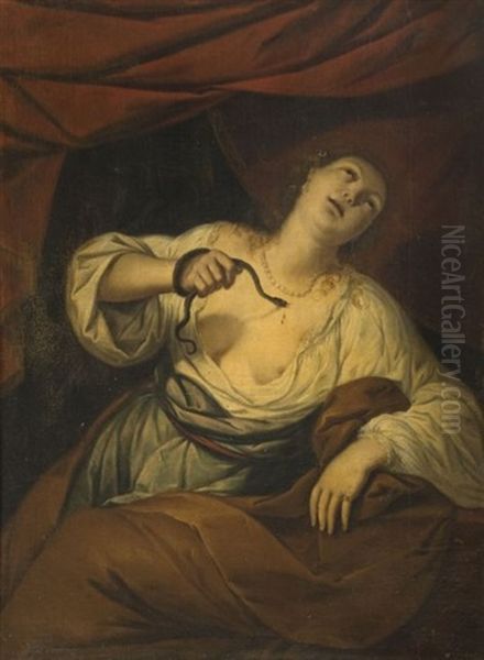 La Mort De Cleopatre (+ La Mort De Lucrece; Pair) Oil Painting by Giovanni Stefano Danedi