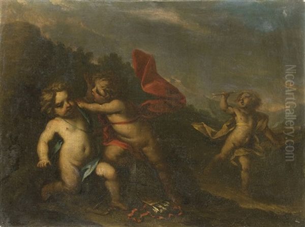 Gioco Di Putti Oil Painting by Giovanni Stefano Danedi