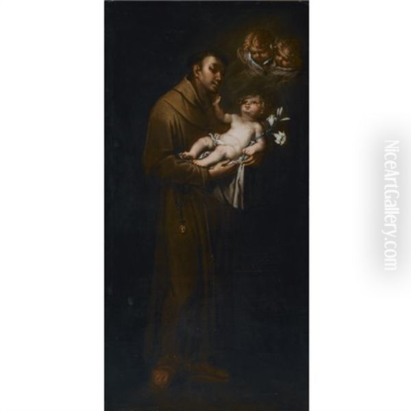 Saint Anthony Of Padua And The Christ Child Oil Painting by Giovanni Stefano Danedi