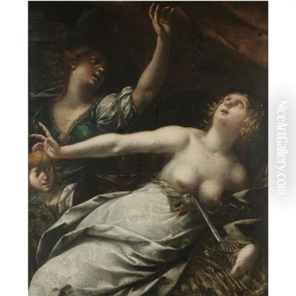 The Death Of Lucretia Oil Painting by Giovanni Stefano Danedi