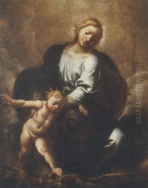 L'immacolata Con Gesu Bambino Oil Painting by Giovanni Stefano Danedi